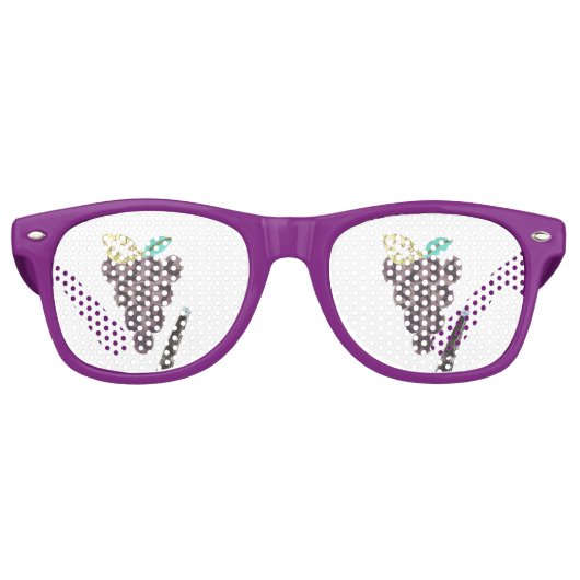 グレーププールパーティーサングラス レトロサングラス (正面)