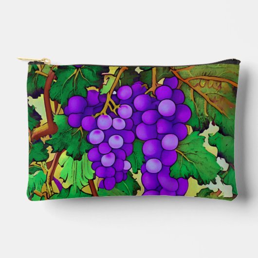 グレープベンの紫色のブドウ アクセサリーポーチ (正面)
