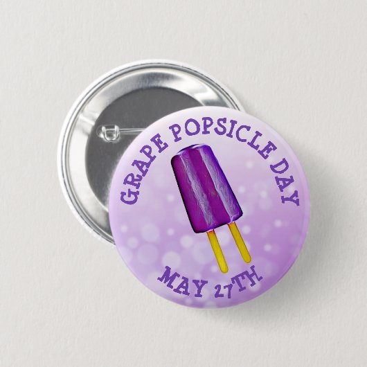 グレープポプシクルの日5月27日おもしろいフードホリデー 缶バッジ (正面&裏面)