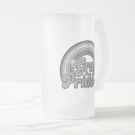 グレープライド退職した(シニア) フロストグラスビールジョッキ (正面右)