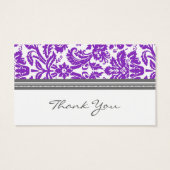 グレープラムダマスクウェディングメッセージカード (裏面)