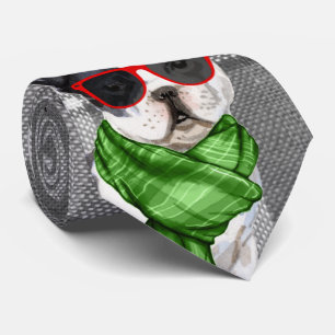 グレープレイド&アホリデーボストンテリアクリスマス ネクタイ