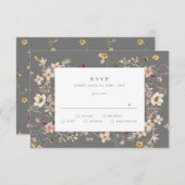 グレープレミアム |豊富な乾燥ワイルドフラワー 出欠カード (正面/裏面)