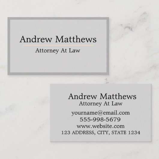 グレープレーンシンプル弁護士モダン法律事務所 名刺 (正面/裏面)