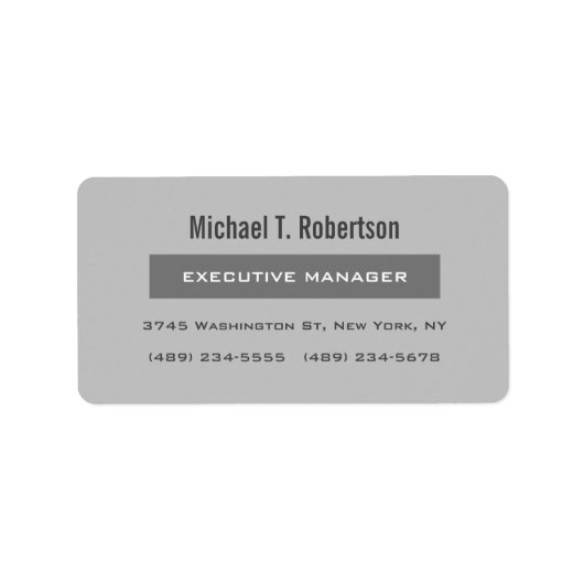 グレープレーンモダンミニマシンプルリスト ラベル (正面)