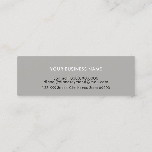 グレープロフェッショナルプロファイルカードと金ゴールドハート スキニー名刺 (裏面)