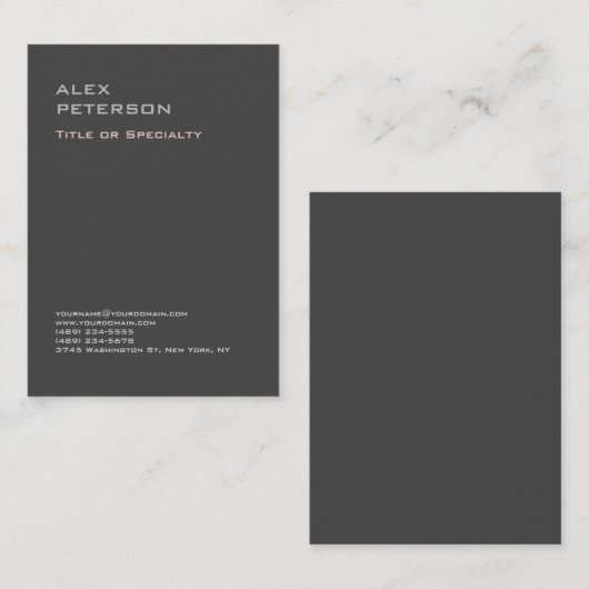 グレープロフェッショナルミニマルモダンリストラはっきりしたイン 名刺 (正面/裏面)