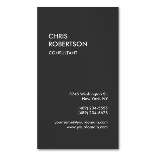 グレープロフェッショナル会社ワークミニマリスト マグネット名刺 (正面縦)