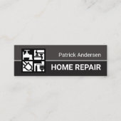 グレープロフェッショナル建築ツールモチーフ スキニー名刺 (正面)