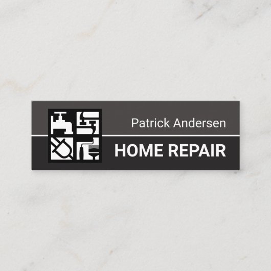 グレープロフェッショナル建築ツールモチーフ スキニー名刺 (正面)