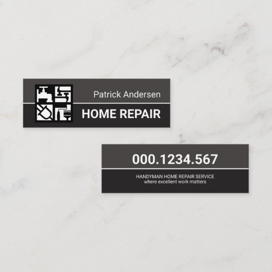 グレープロフェッショナル建築ツールモチーフ スキニー名刺 (正面/裏面)