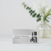 グレープロフェッショナル理容師鋼モダン材 名刺 (スタンド正面)