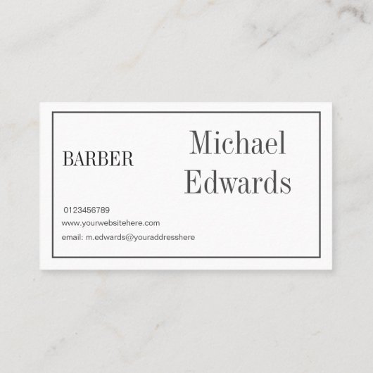 グレープロフェッショナル理容師鋼モダン材 名刺 (裏面)