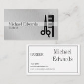 グレープロフェッショナル理容師鋼モダン材 名刺 (正面/裏面)