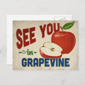 グレープヴィンテキサス州アップル – ヴィンテージトラベル ポストカード (正面/裏面)