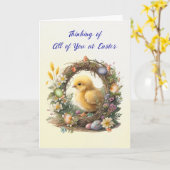 グレープヴィンリースでイースターシック全員 カード (黄色い花)