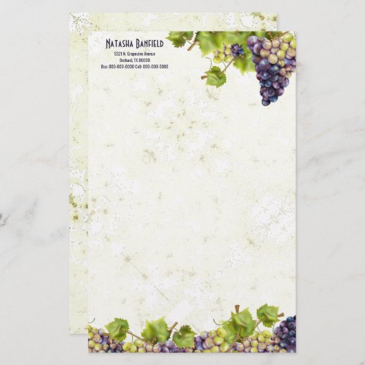 グレープヴィン地中海のヤードガーデン 便箋 (正面/裏面)