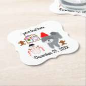グレープードルクリスマス#1-2紙コースター ペーパーコースター (アングル)