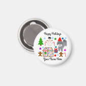 グレープードルクリスマス#3ラウンドマグネット マグネット (正面/裏面)