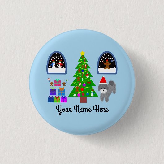 グレープードルクリスマス#4ボタン 缶バッジ (正面)