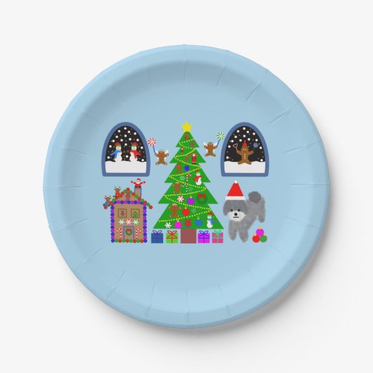 グレープードルクリスマス#6紙プレート ペーパープレート (正面)