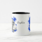 グレープードルドッグブルー抽象芸術背景 マグカップ (中央)