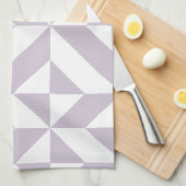 グレープ淡い色のカッコいい幾何デコ立方体パターン キッチンタオル (四つ折り)