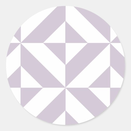 グレープ淡い色のカッコいい幾何デコ立方体パターン ラウンドシール (正面)