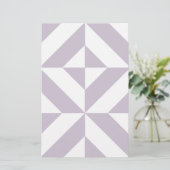 グレープ淡い色のカッコいい幾何デコ立方体パターン 便箋 (スタンド正面)