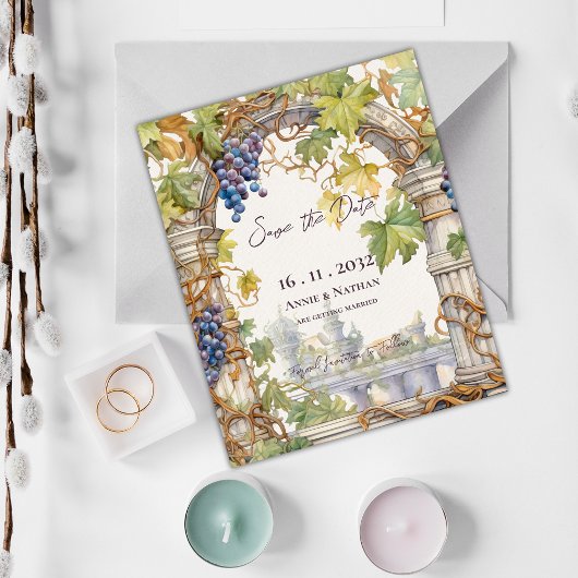 グレープ素朴ヴィンヤード結婚式の日付を保存