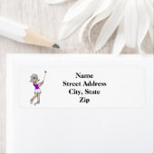 グレーヘアウーマンゴルファー差出人住所ラベル ラベル (インサイチュ)