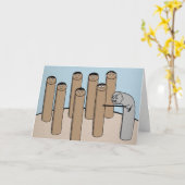 グレーヘアポークおもしろいハッピーバースデーカード カード (黄色い花)