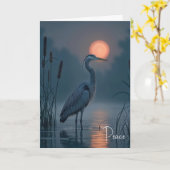 グレーヘロンウィズピンクムーン悔やみや弔慰 カード (黄色い花)
