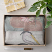 グレーヘロンウォーターリリ池ヴィンテージデカップアート 薄葉紙 (ギフト)