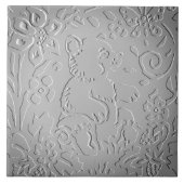 グレーベグラデーションアーウッドランドエンボスフローラ自然 タイル (正面)