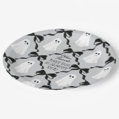 グレーベビーブーほとんどデュース幽霊と黒い湾曲形 ペーパープレート (アングル)