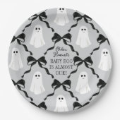 グレーベビーブーほとんどデュース幽霊と黒い湾曲形 ペーパープレート (正面)