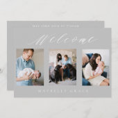 グレーベビー数々のフォトベビーの発表 案内状 (正面/裏面)