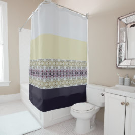 グレーベージュと紫 シャワーカーテン