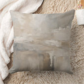 グレーベージュタウペニュートラル抽象芸術 クッション (ブランケット)