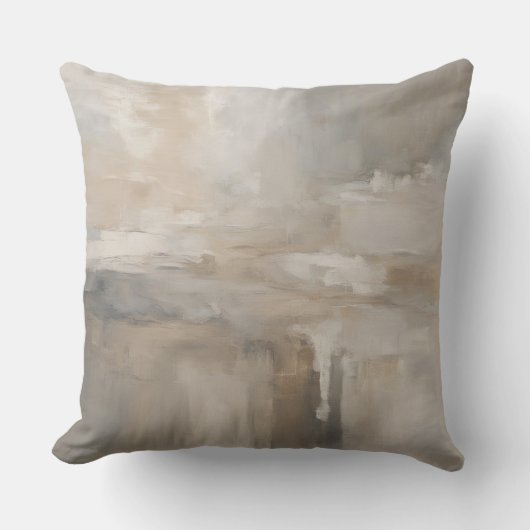 グレーベージュタウペニュートラル抽象芸術 クッション (正面)