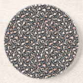 グレーベージュピーチバラレオパードプリント コースター (正面)