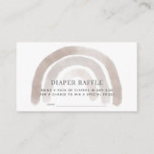 グレーベージュレインボーウォーターカラーおむつラッフルチケット エンクロージャーカード (正面)