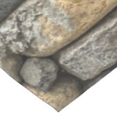 グレーベージュ大きい石の石壁 テーブルクロス (アングル)