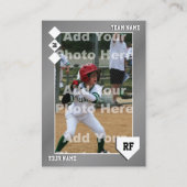 グレーベースボールトレーディングカード – カスタム統計 コーリングカード (正面)