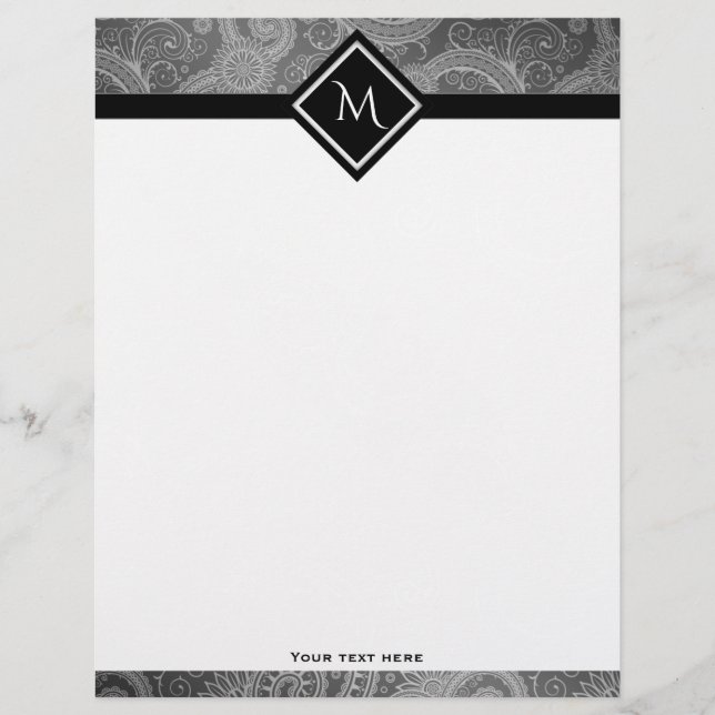 グレーペイズリーイニシャル (正面)