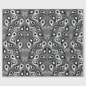 グレーペイズリー包装紙 ラッピングペーパー (フラット)