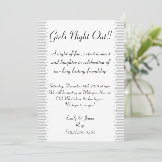 グレーホタラップドシックガールズナイトアウト招待状 招待状 (スタンド正面)