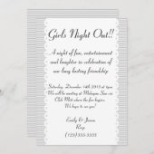 グレーホタラップドシックガールズナイトアウト招待状 招待状 (正面/裏面)