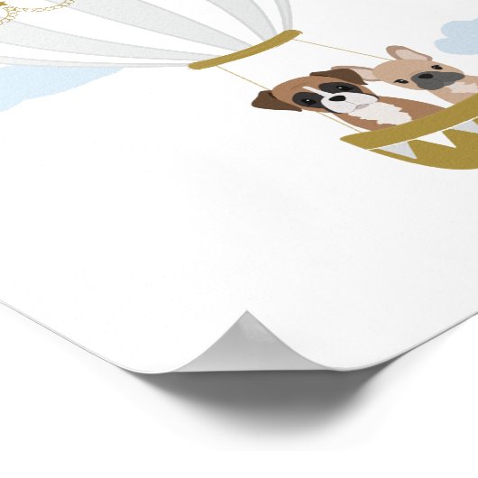 グレーホットエアバルーンパピーズ子供部屋デコールポスター ポスター (角)